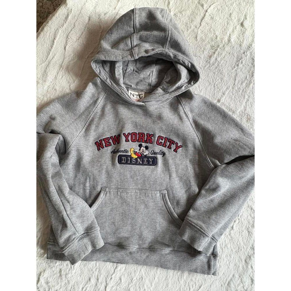 Vintage Disney Mickey NYC Embroidered Hoodie Sweatshirt Kids Large
